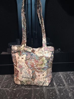 Adorable Cat Tote Bag Vintage Material Nice Made
