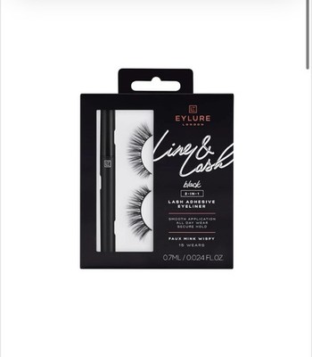 2 Pack -E yelure London False Lashes Adhesive Eyeliner Faux Mink Wispy Reusable 