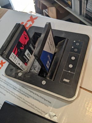 OWC Dual Bay Drive Dock Solution with USB-C for Bare 2.5'' and 3.5'' SATA Drives