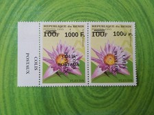 Bénin surchargé 1000f sur 100f Fleur Colis Postaux 2 Rangs PF Double G Neuf MNH