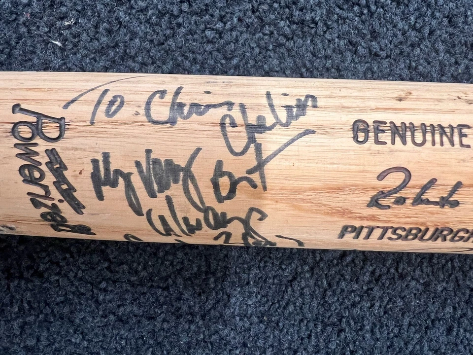 Pittsburgh Pirates Bobby Bonilla Game Ready Bat Autographed To NHL Chris Chelios - Image 2 of 4