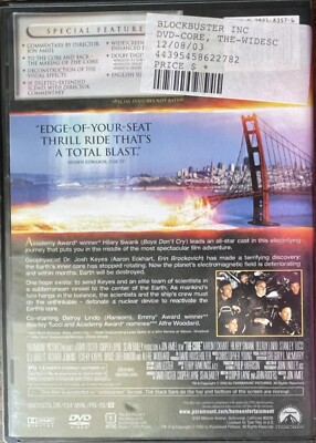 The Core (Widescreen Edition) DVD 2003 Hillary Swank Arron Eckhart VERY GOOD