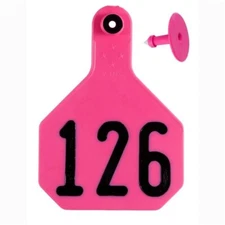 Y-Tex 4 Star Large Cattle Ear Tags Pink Numbered 126-150