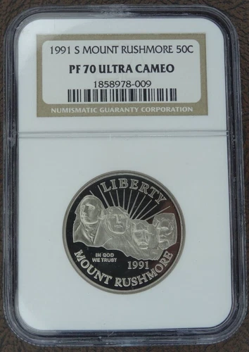 1991-S Mount Rushmore Proof Half Dollar NGC PF 70 Ultra Cameo Commemorative 50C