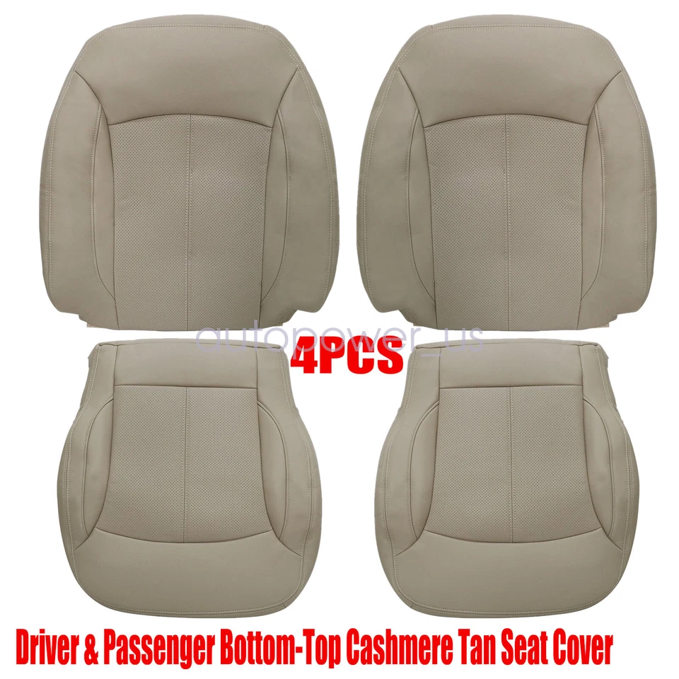 For 2010-2013 Buick LaCrosse Driver&Passenger Bottom-Top Seat Cover Leather Tan - Imagem 2 de 4