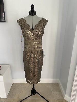 TADASHI SHOJI Embellished Cocktail Dress In Gold 0