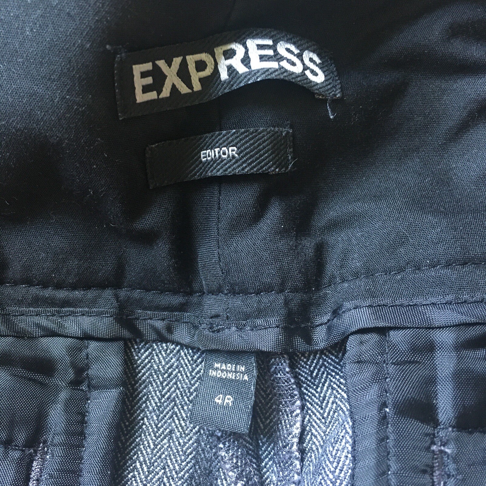 Express Gray Herringbone Bootcut Editor Pants - image 7