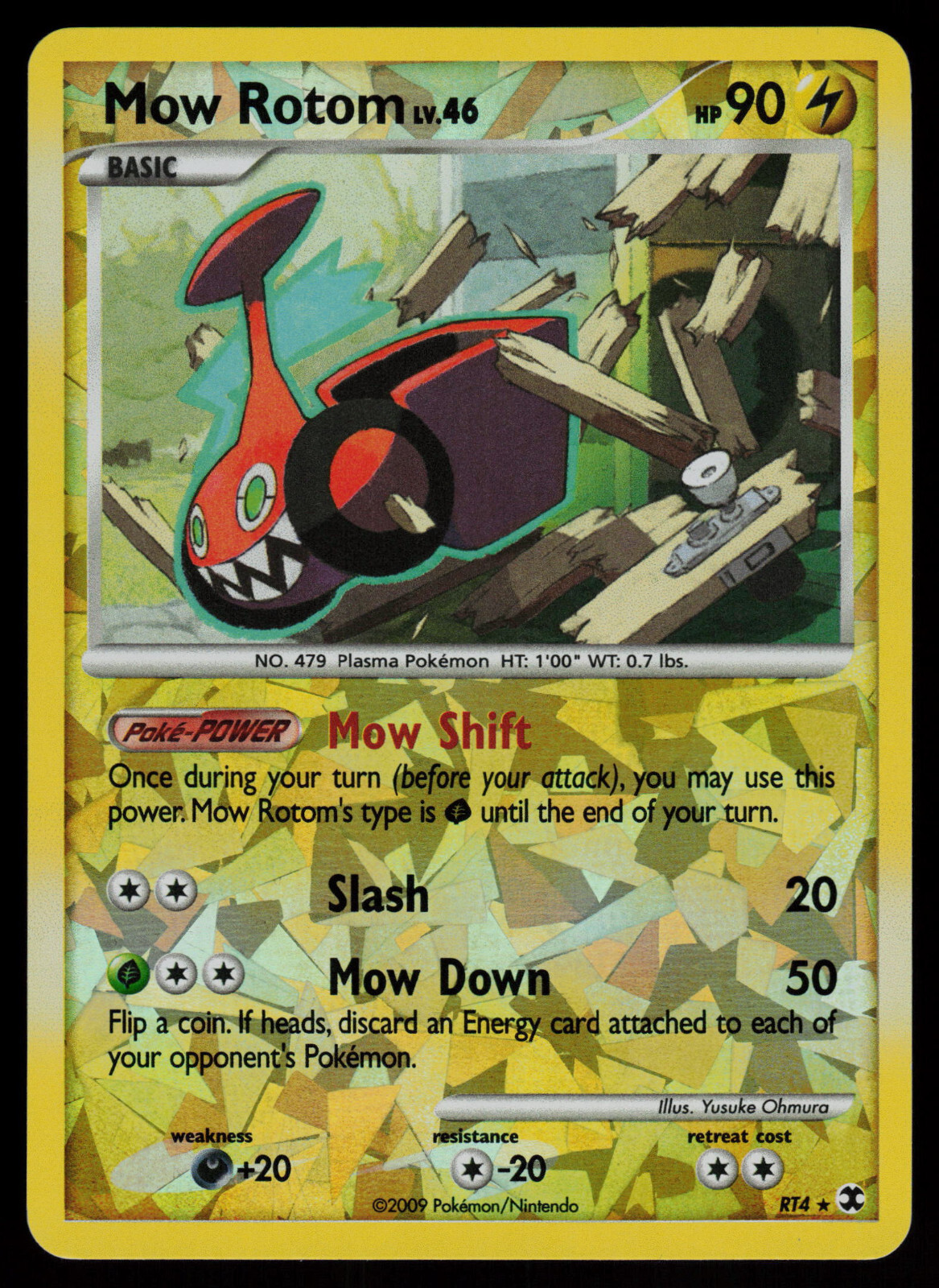 Mow Rotom - RT4 - Rising Rivals Shattered Holo Rare Pokemon Card - NM