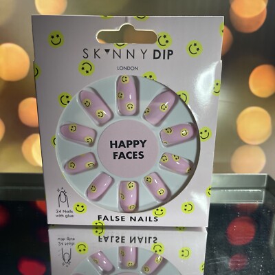 Skinny Dip London ~ Happy Faces  24 Press On Nails ~ BNIB