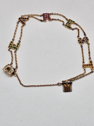 Vintage 14K yellow gold DEAREST bracelet Emeralds Diamond sapphire ruby citrine - 第 1/18 張圖片