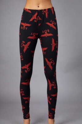 BOY LONDON Womens S Small Black Red Eagle All Over Logo Print Pull