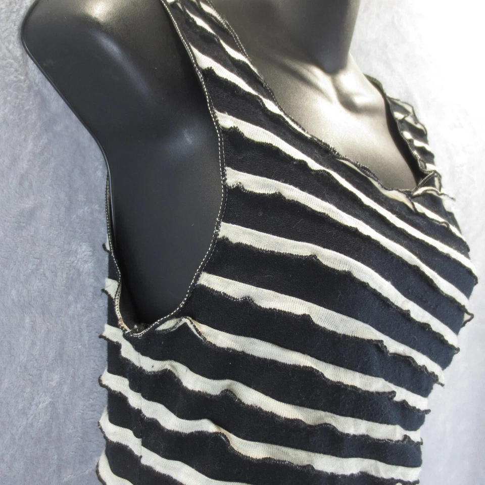 Studio M Mujer M Acanalado Rayas Tejido Asimétrico Forrado Sin Mangas Contorno Corporal Foto 2 de 4