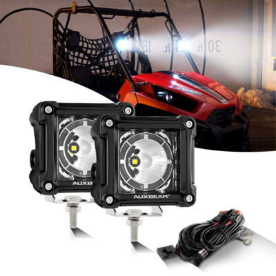2pcs AUXBEAM 3 Inch 40W 6500K Led Pod Lights W/ DRL For Can Am Maverick X3 & Max