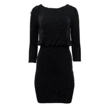 Alice + Olivia black sparkle open back mini dress size XS