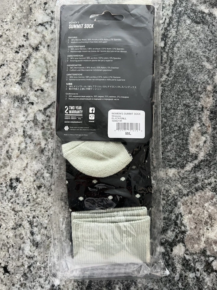 Calcetín Dakine Summit para mujer negro/verde lirio M/L Foto 3 de 4