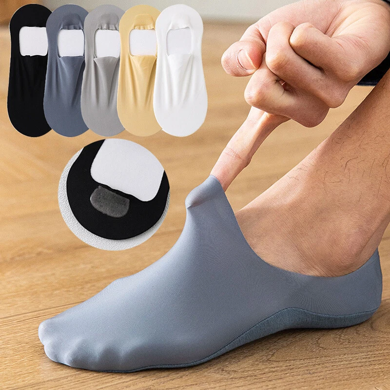 Men Invisible Ice Silk Socks No Show Short Thin Breathable Ankle