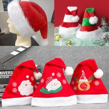 Santa Hat Adult Xmas Christmas Hat Party Costume Plush Santa Cap Velvet Headwear