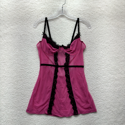 Y2K Vintage Fredericks of Hollywood Slip Dress XL Hot Pink Black Mesh  Lingerie | eBay