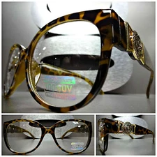 Exaggerated Classic Vintage Retro Style Clear Lens EYE GLASSES Big Leopard Frame