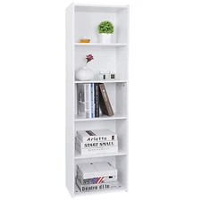 5-Tier Durable Open Shelf Bookcase Display Storage Unit Bookshelf White