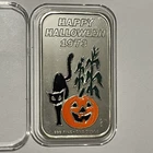 Happy Halloween A Ceeco Bar Colorized Vintage 1 Troy Oz .999 Fine Silver Ingot