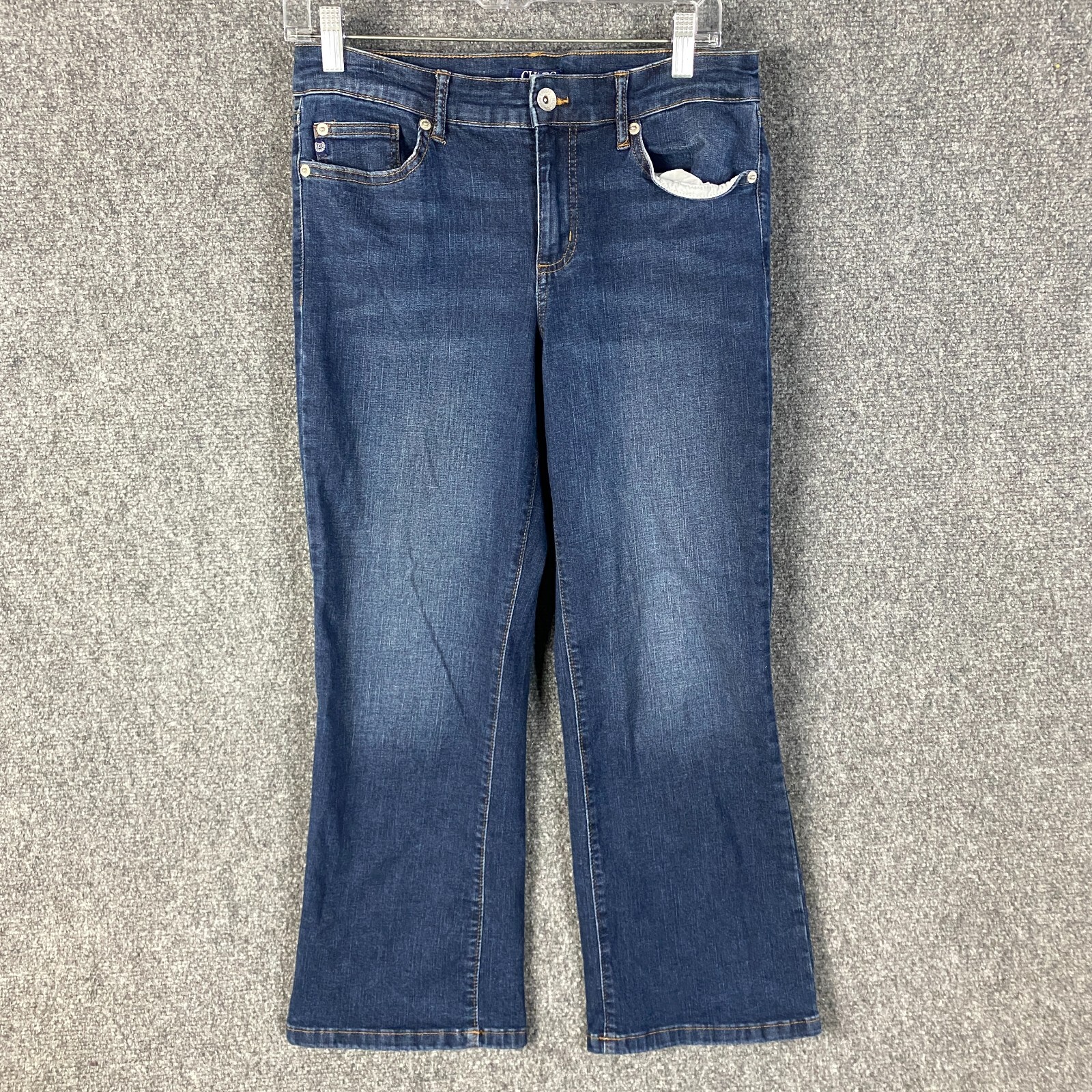 Chaps Mid Rise Crop Kick Jeans Women's Size 8/29 Denim Stretch Cotton