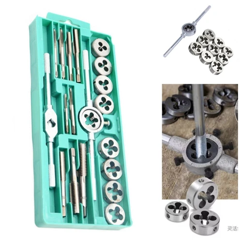 20 PC Metric Tap & Die Set M3 to M12 Metal Box - Picture 1 of 12