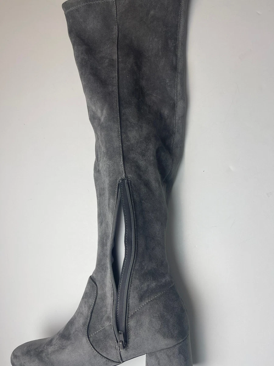 Grey calf length shop boots