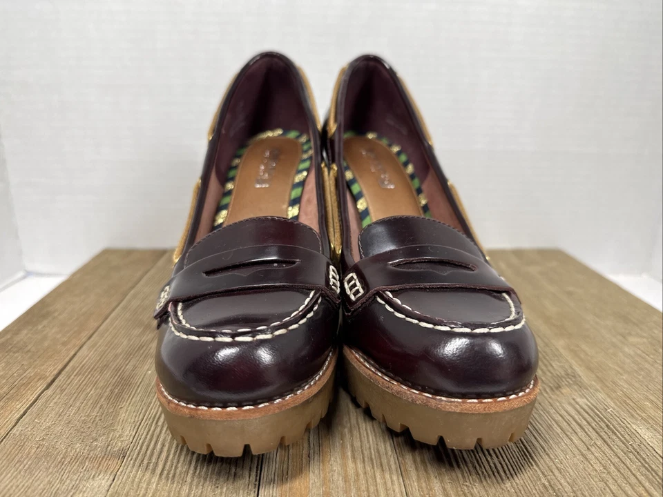 Tacones bloque de goma Sperry Top-Sider para mujer talla 6,5 charol borgoña Foto 2 de 4