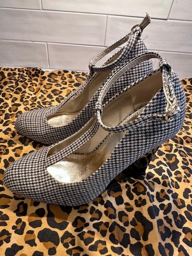 New Bakers fashion plaid wedge pumps cabare size 6.5 - Picture 2 of 4