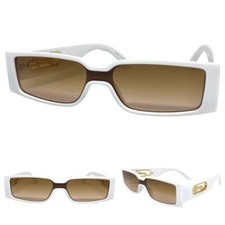 Futuristic Modern Contemporary Retro Party Rave DJ SUN GLASSES Sleek White Frame