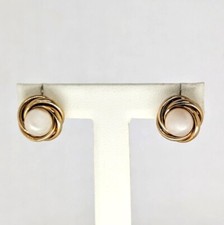 14K Gold White Pearl Post Earrings