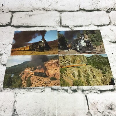 Narrow Gauge Railroad Train Colorado Vintage Postcards Lot Of 4