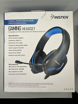 Insten Wired LED Gaming Headset w/ Mic for PC PS5 PS4 xBox