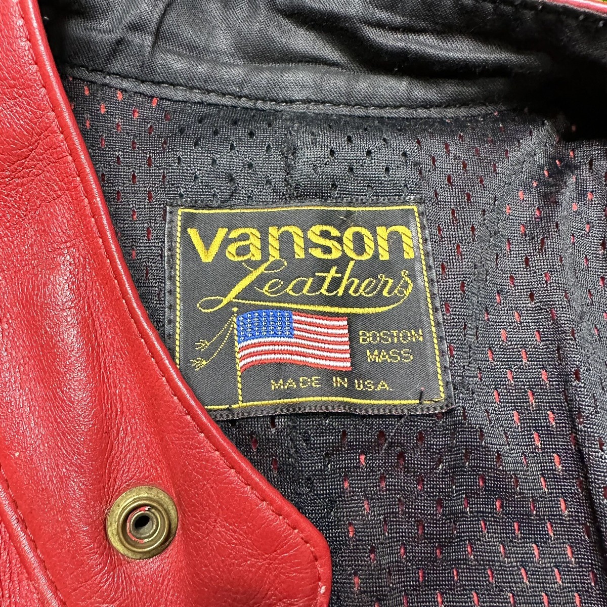 Vtg Vanson 80s 90s Red & Black Riders Leather Motorcycle Vtg Vanson 80s 90s Red & Black Riders Leather Motorcycle