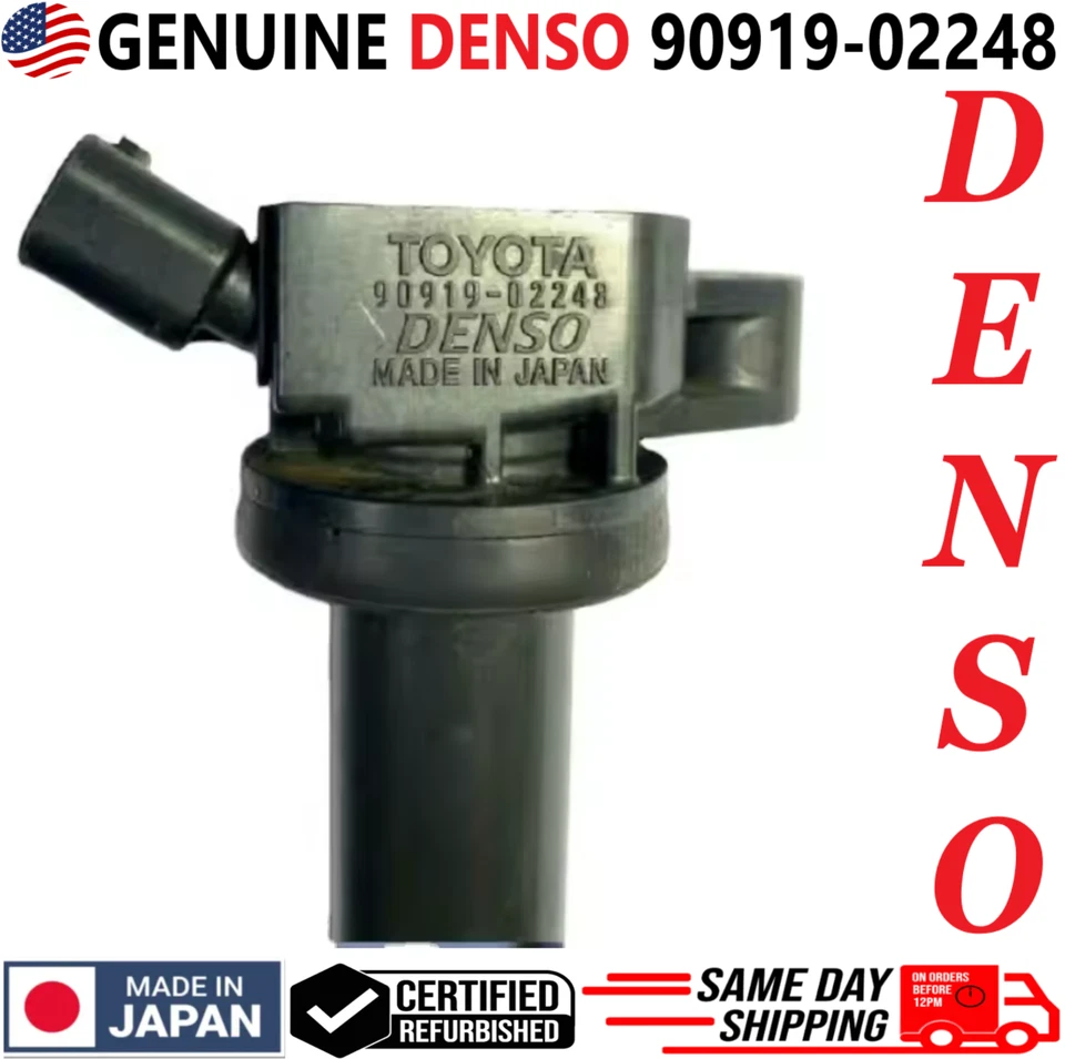 OEM DENSO x4 Ignition Coils For 2003-2020 Toyota & Lexus I4 V6 V8, 90919-02248 - Image 2 of 4