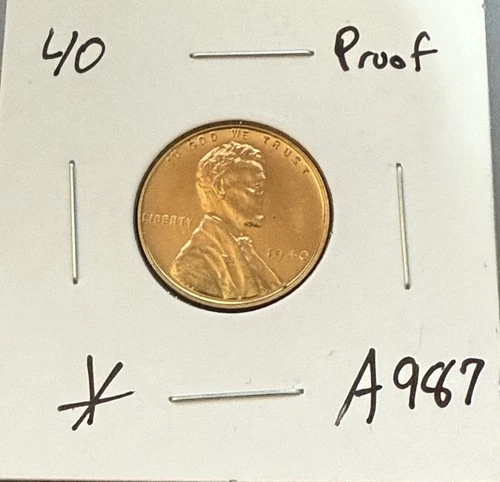 1940 Lincoln Wheat Cent, Red, BU PROOF, Free Ship