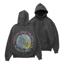 Twenty One Pilots Hoodie Scaled and Icy Dragon Graphic Band Pullover, Black