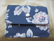 Cath Kidston Navy Floral Small Purse Wallet Cards Coins Notes Pocket Size VGC
