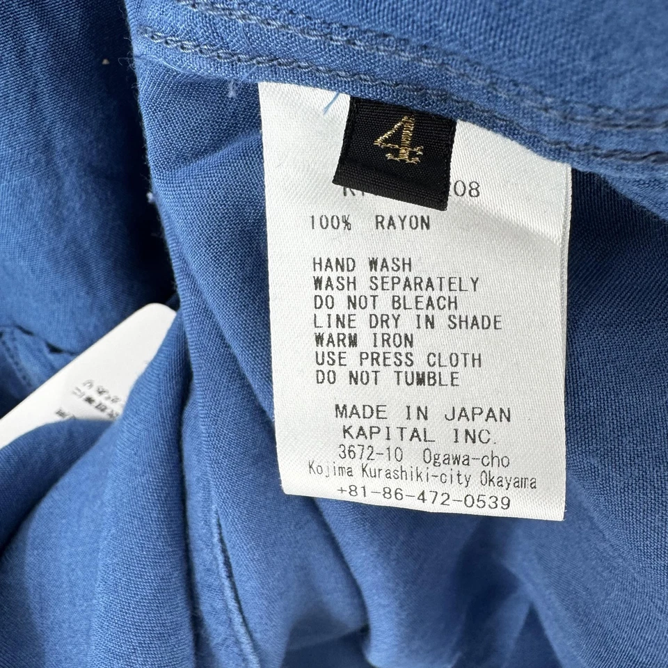 Camisa Kapital Para Hombre Talla XL (4) Estrella Rayón Cuello Asimétrico Japón Informal Nueva Con Etiquetas Foto 4 de 4