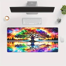 40*90cm XXL Tree of Life Gaming Desk Mat - Extra Large Computer Table Mat with N