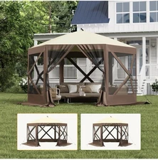 Pop Up Gazebo for Camping, 10x10ft Folding Outdoor Netting Canopy Shelter Tent