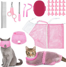 9 Pcs Cat Bathing Bag Set Cat Shower Bag anti Bite and Scratch for Pet Grooming