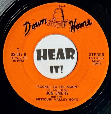 Obscure TX Atomic Rockabilly / Country 45 JON EMERY Rocket To The Moon DOWN HOME