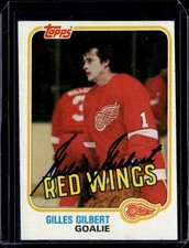 1981-82 TOPPS HOCKEY NHL AUTOGRAPH #88 GILLES GILBERT RED WINGS ON CARD AUTO NM