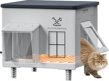 Indestructible Heated Cat House for Outdoor Cats in Winter, 100 Waterproof We