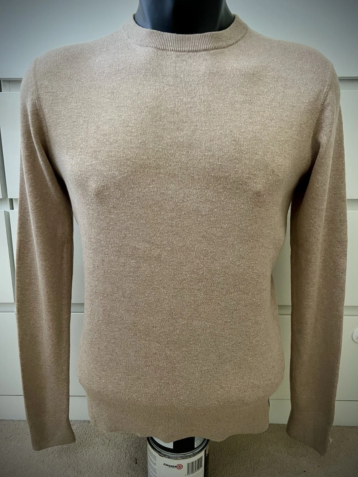 Calvin Klein Wool Jumper – Men’s Medium – Camel Classic