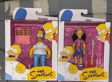 Jakks Pacific The Simpsons 5" Homer Simpson and Otto Mann Lot of 2. NIB