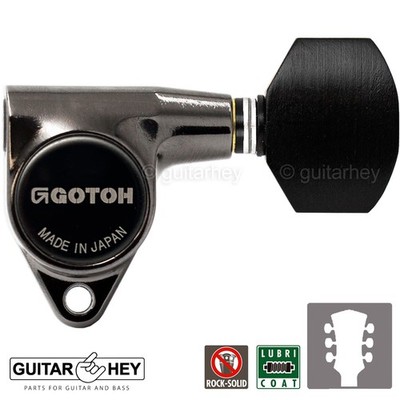 NEW Gotoh SG301-EN07 L3+R3 Tuning Keys Small EBONY Buttons Set 3x3 - COSMO BLACK