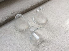 clear glass small garden bells x 3